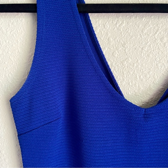 Forever 21 Textured Knit Bodycon Mini Dress Royal Blue size L - Picture 3 of 12